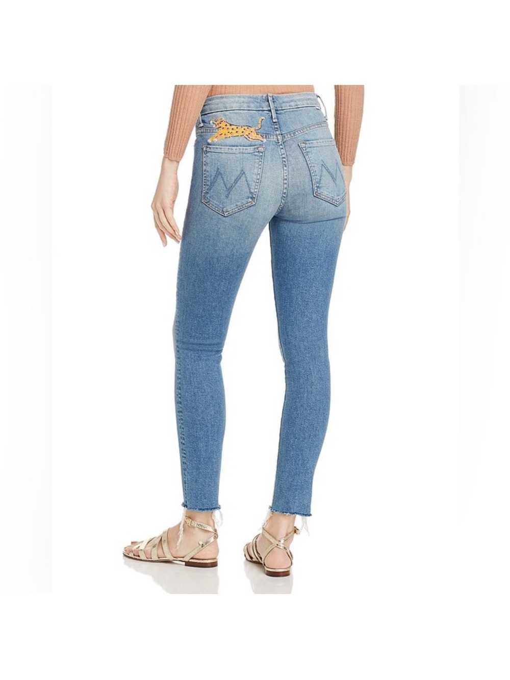 Mother High Waisted Ankle Fray Leopard Jean 30 - Picture 2 of 12